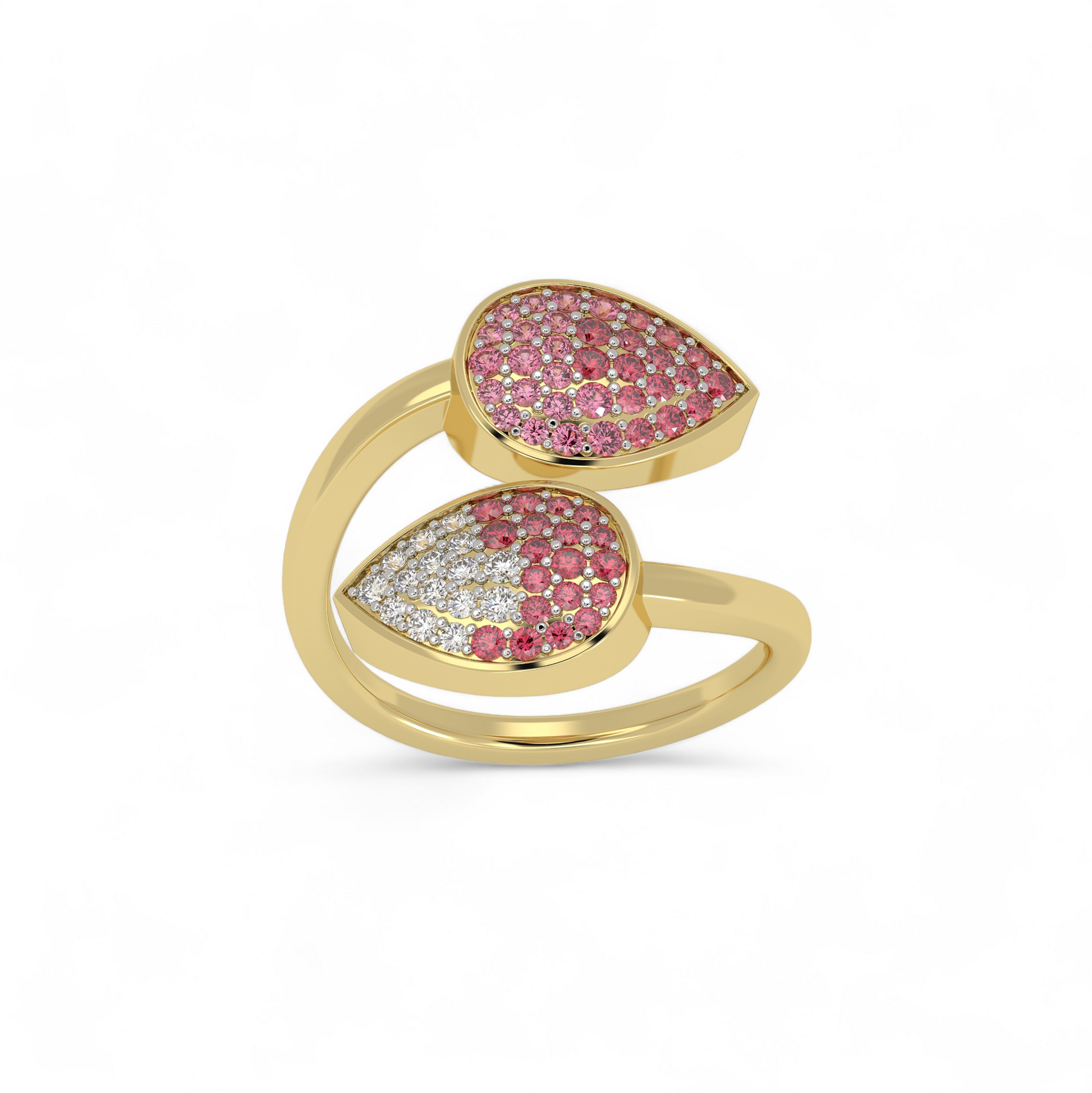Twin Petal Pink Bypass Ring - Origine Diamonds lab-grown diamond jewellery