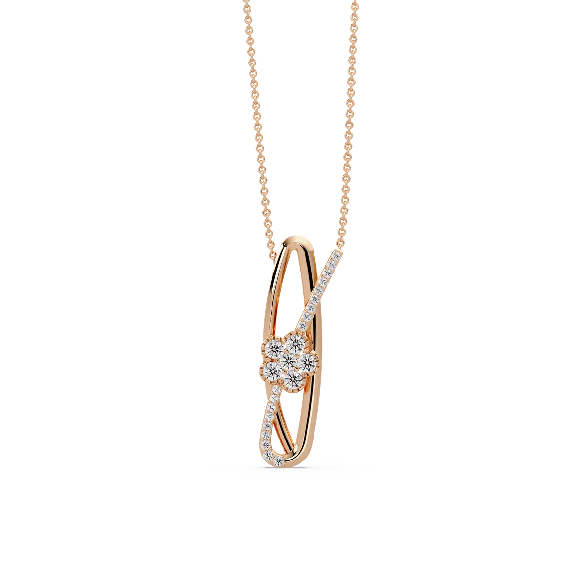 Posy Loop Bloom Chain Pendant - Origine Diamonds lab-grown diamond jewellery