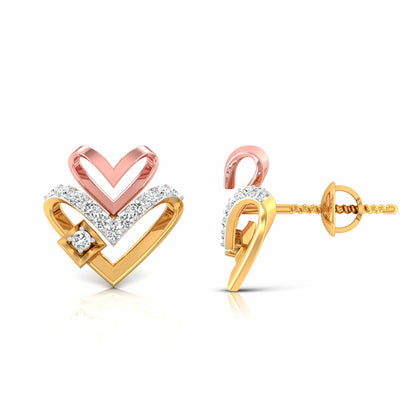 Twin Heart Two-Tone Earrings