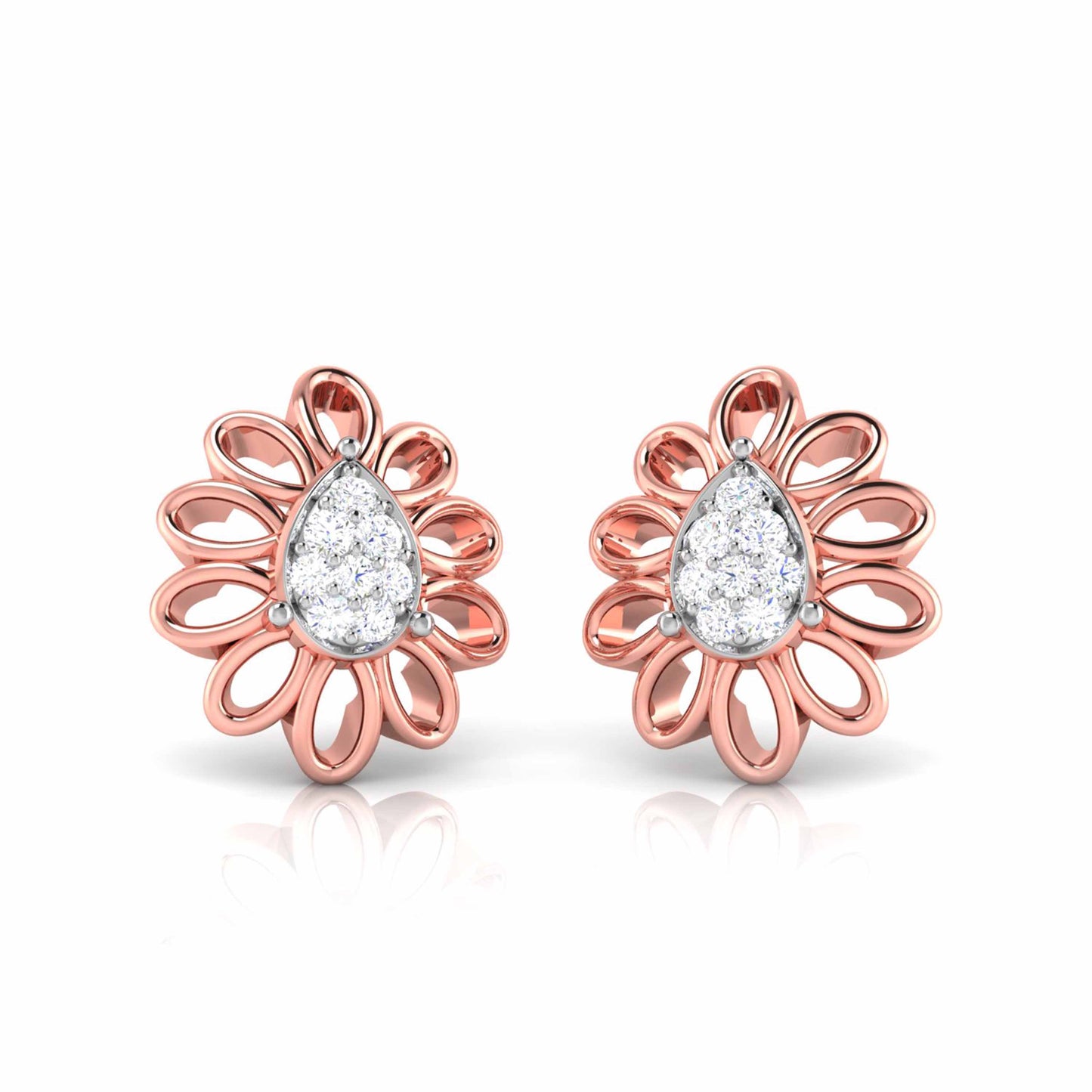 Pear Blossom Diamond Earrings