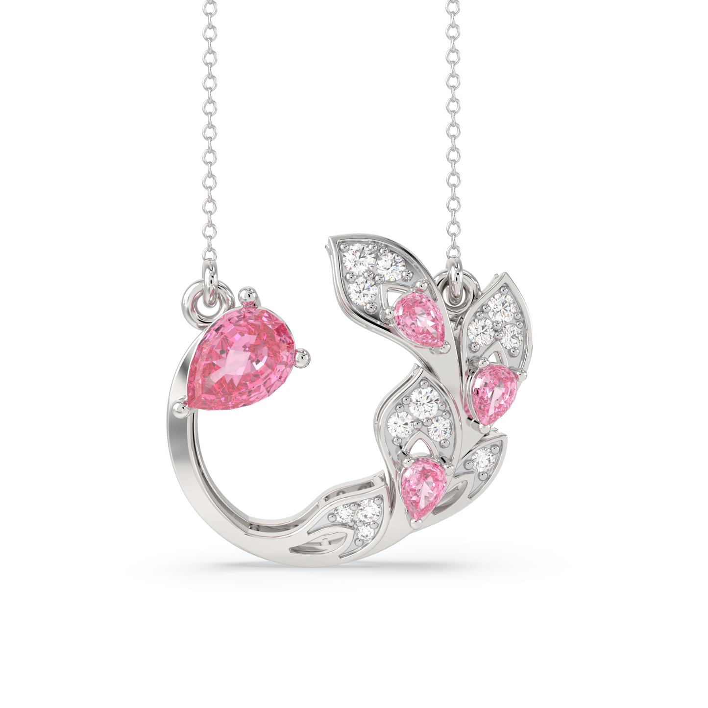Pink Petal Leaf Necklace