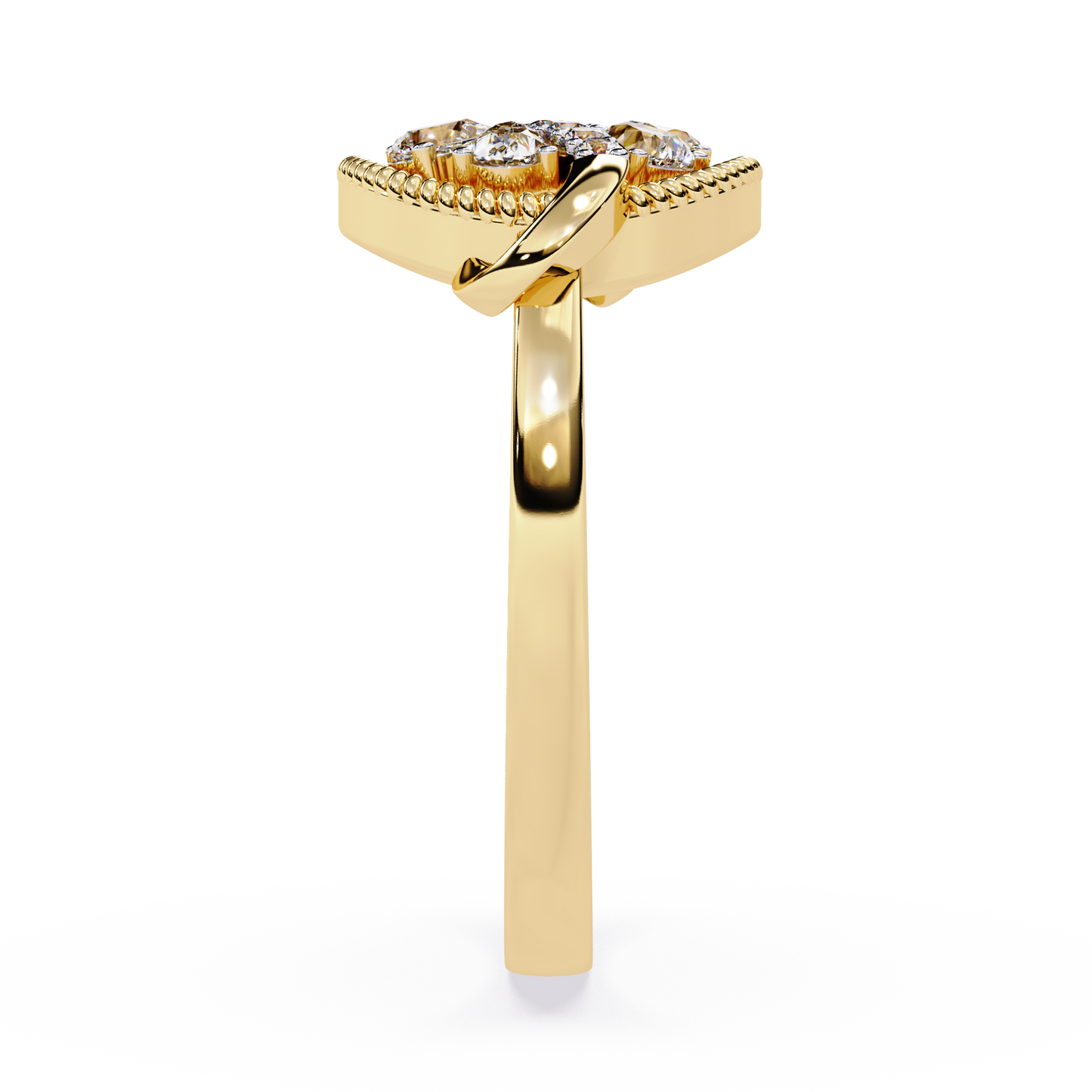 Roped Halo Blossom Ring