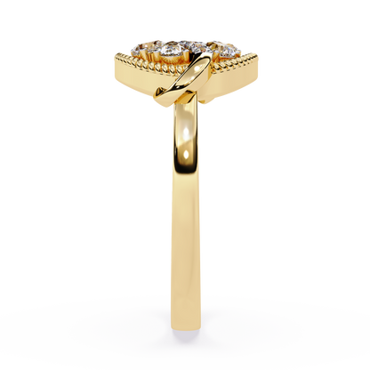 Roped Halo Blossom Ring