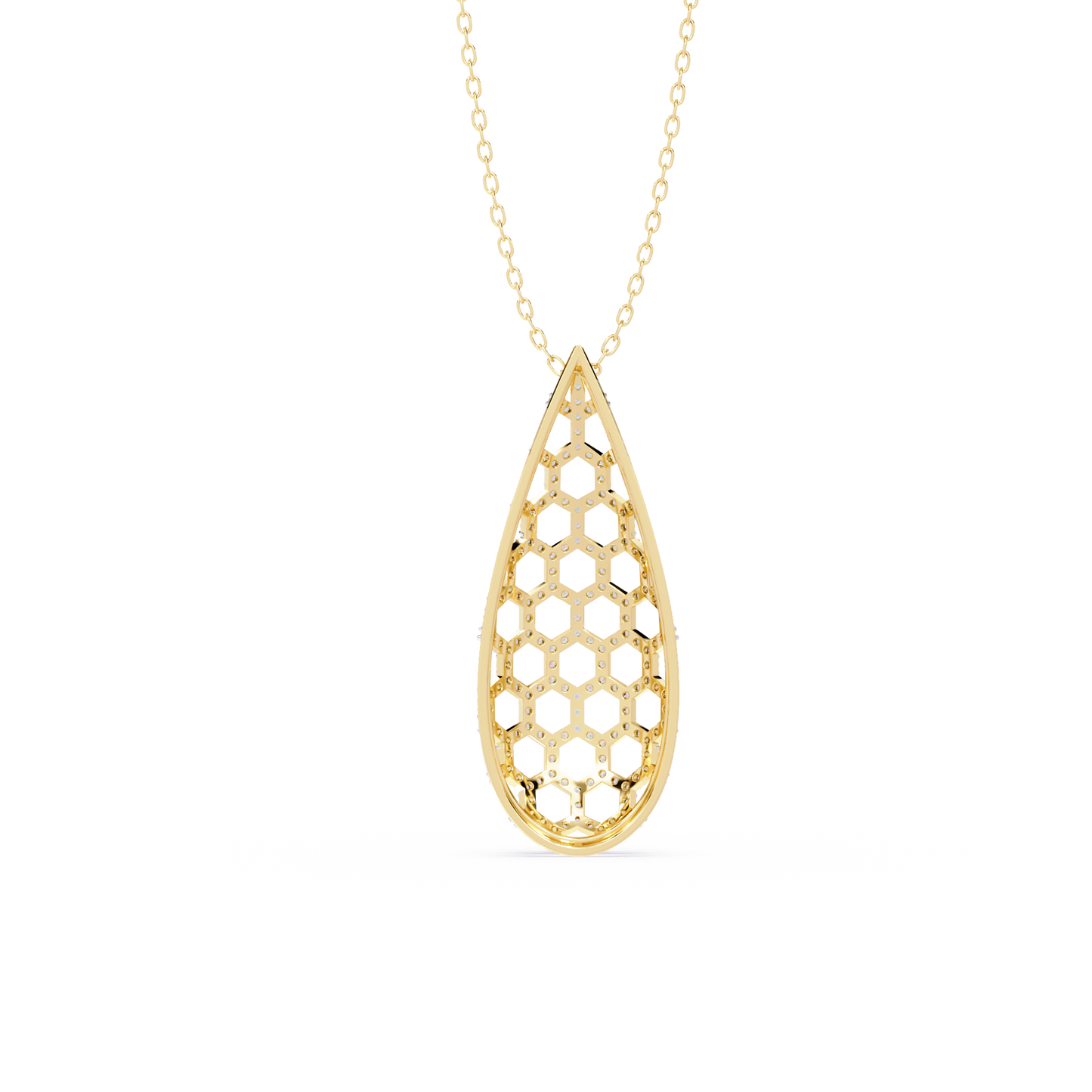 Honeycomb Teardrop Pendant
