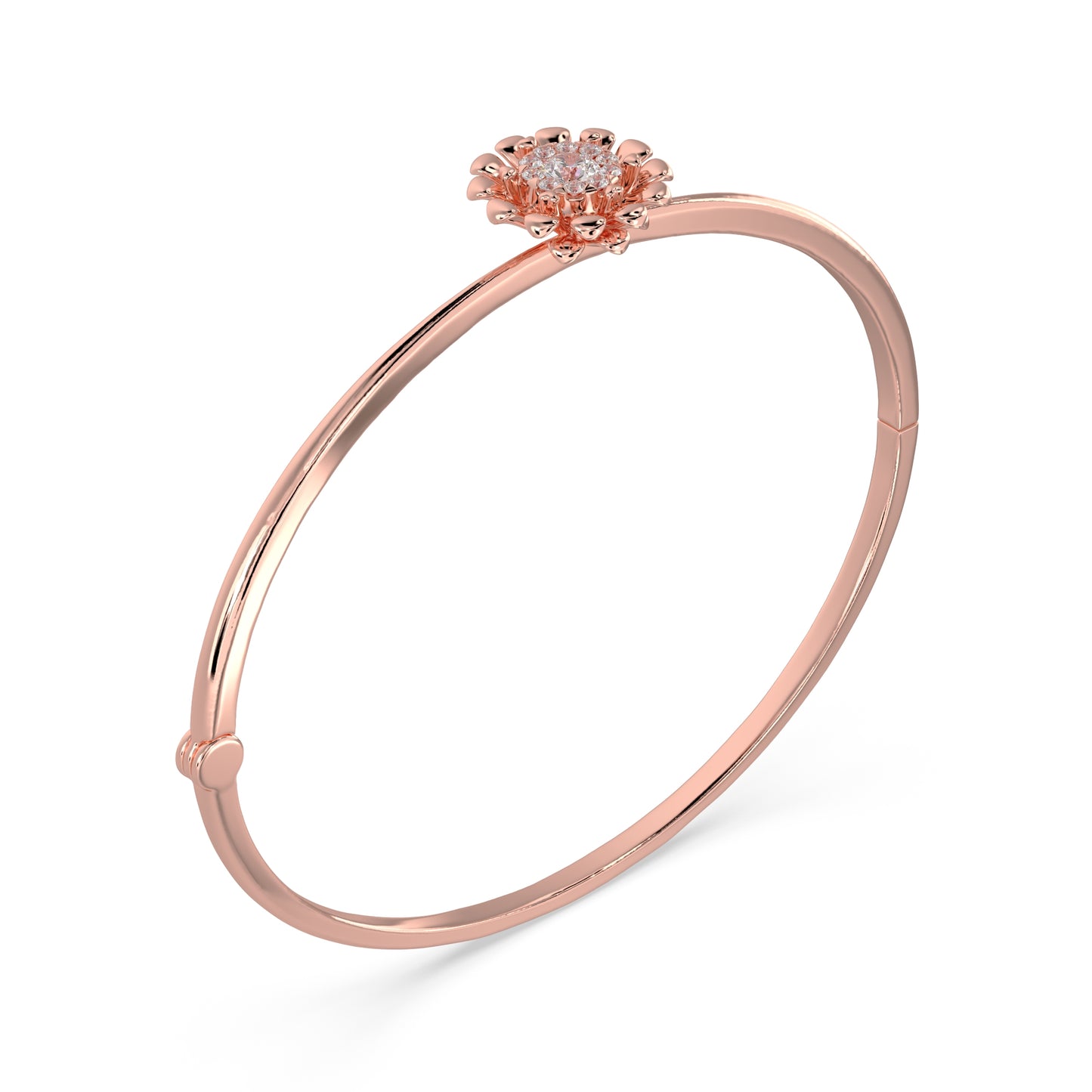 Single Blossom Diamond Bangle