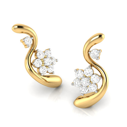 Swirl Floral Cluster Earrings