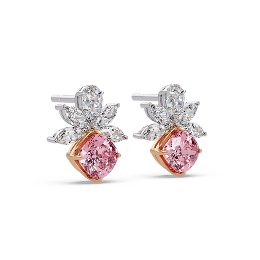 Blossoming Cushion diamond Earrings - Origine Diamonds lab-grown diamond jewellery