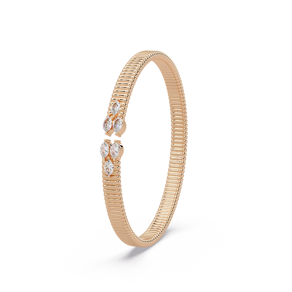 Ribbed Petal Tip Bangle - Origine Diamonds lab-grown diamond jewellery