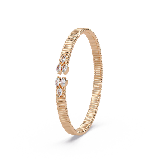 Ribbed Petal Tip Bangle - Origine Diamonds lab-grown diamond jewellery