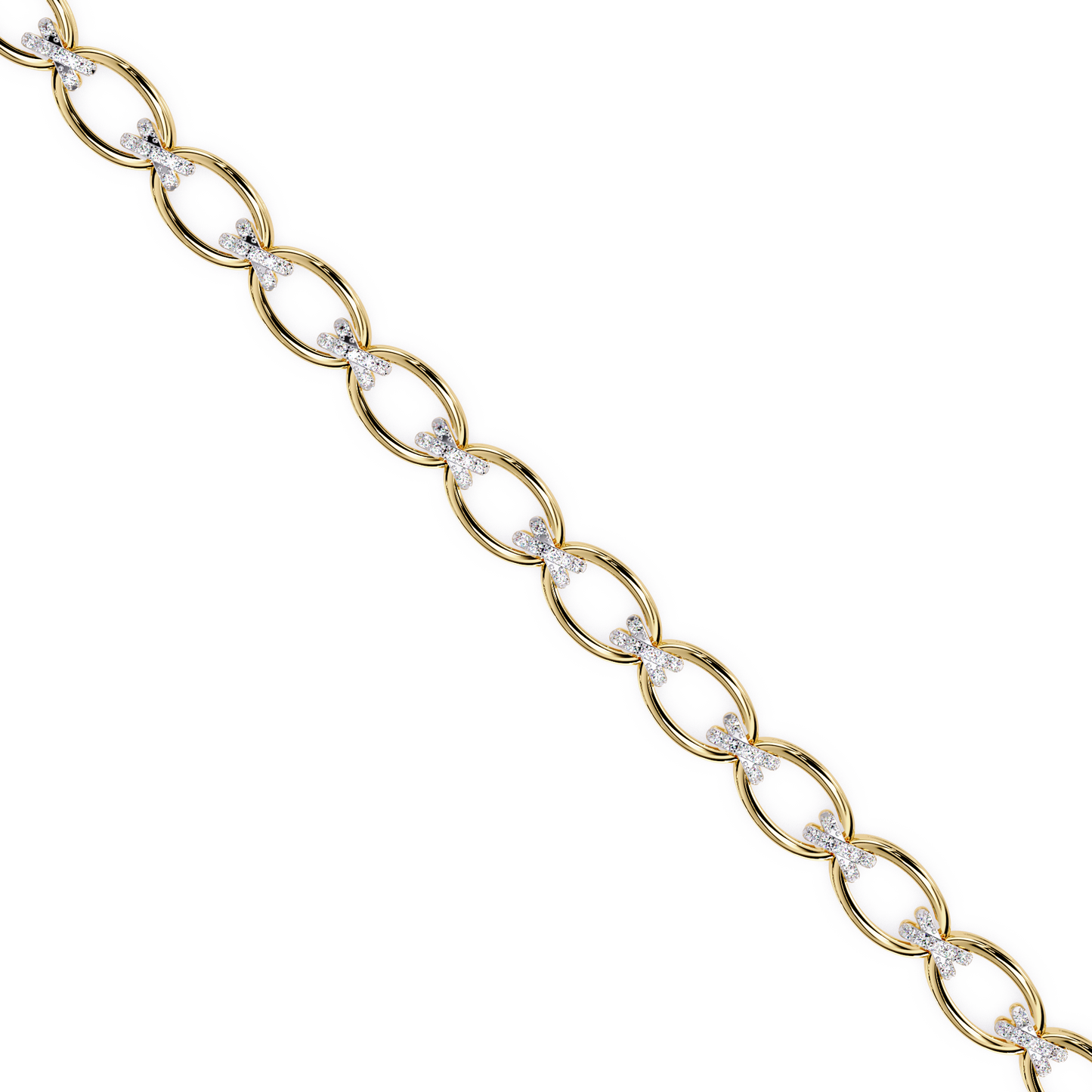 Oval Link Diamond Bracelet