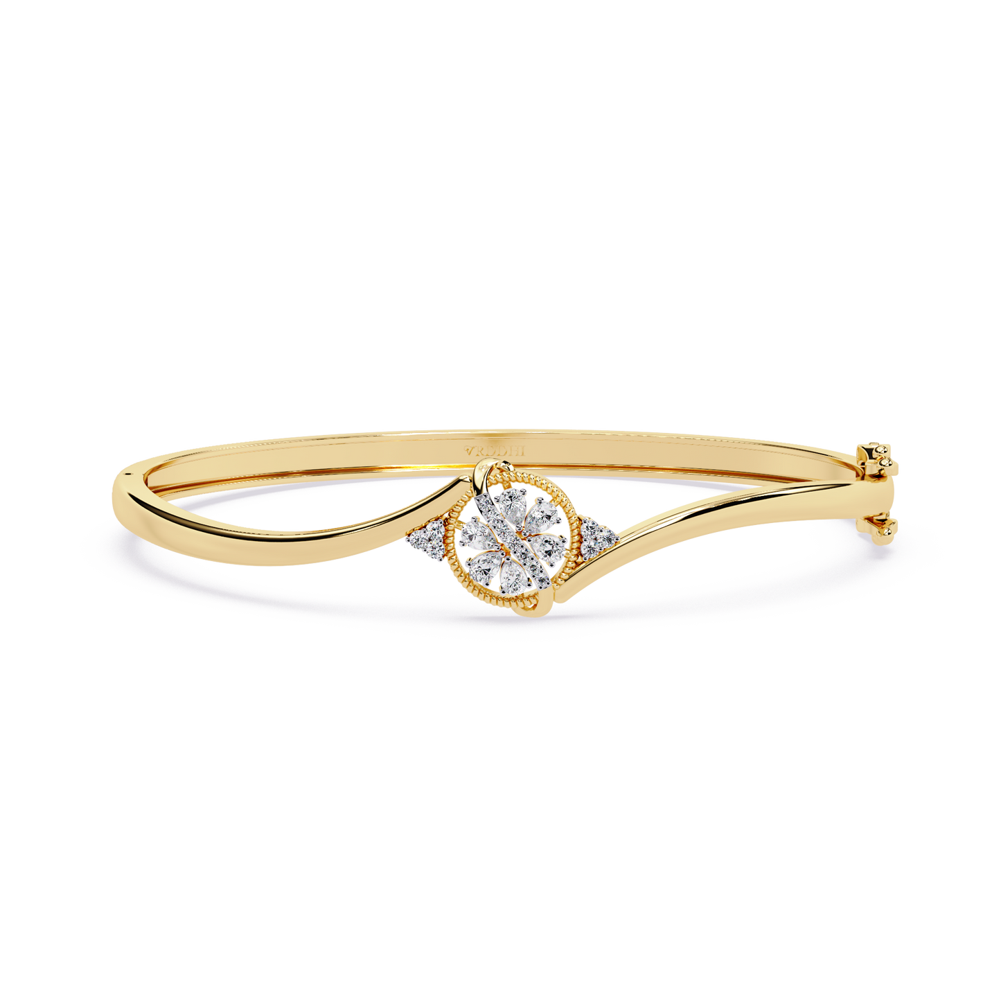 Halo Solitaire Bypass Bangle - Origine Diamonds lab-grown diamond jewellery