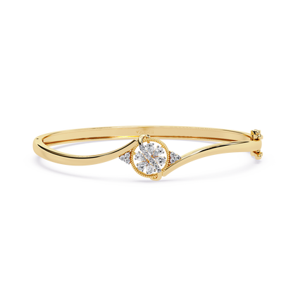 Halo Solitaire Bypass Bangle - Origine Diamonds lab-grown diamond jewellery