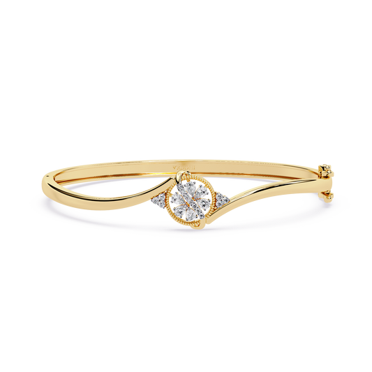 Halo Solitaire Bypass Bangle - Origine Diamonds lab-grown diamond jewellery