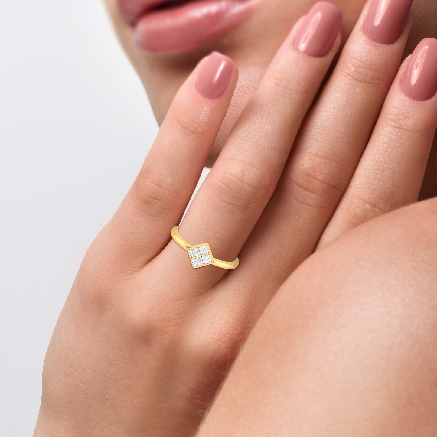 Quad Cluster Square Ring - Origine Diamonds lab-grown diamond jewellery