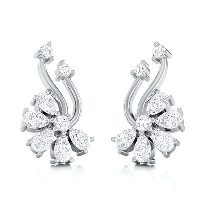 Floral Spray Diamond Earrings