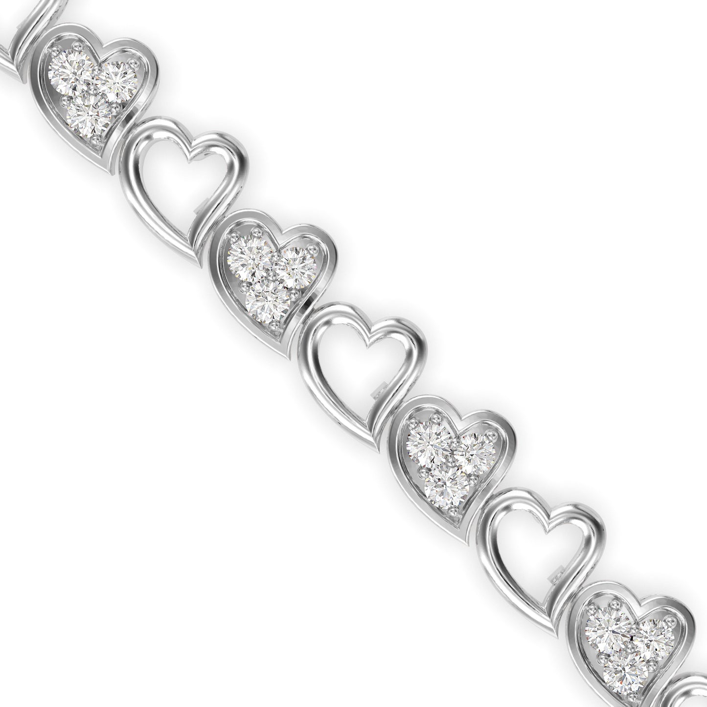 Linked Heart Diamond Bracelet