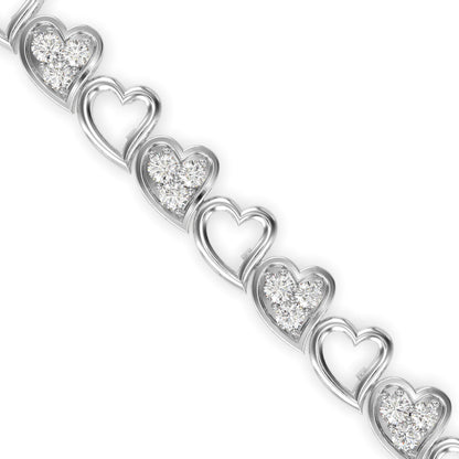 Linked Heart Diamond Bracelet