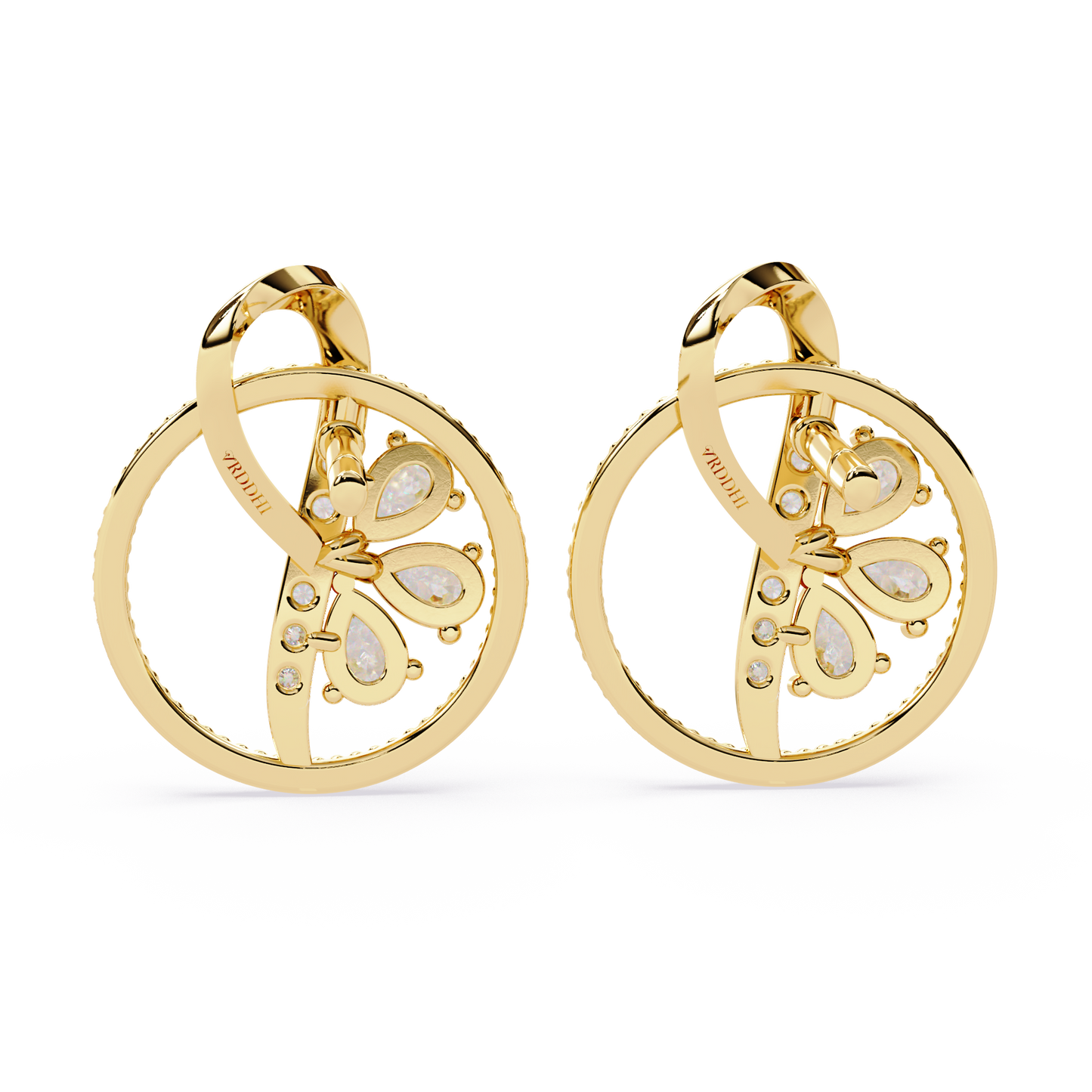 Circle Swirl Blossom Earrings