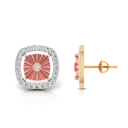 Fluted Cushion Halo Studs