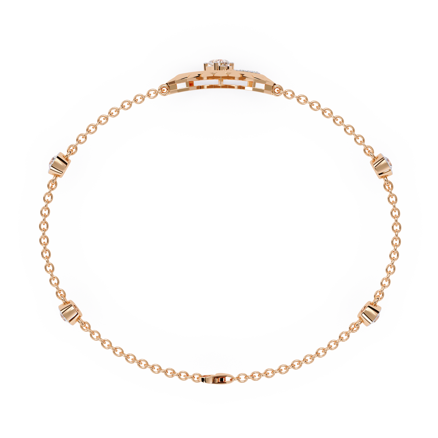Sunburst Station Chain Bracelet