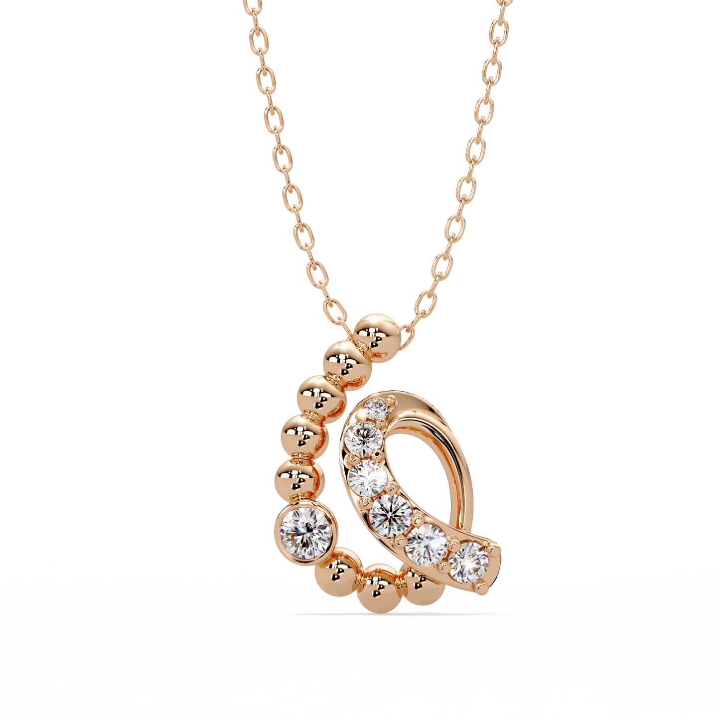 Beaded Swirl Drop Pendant - Origine Diamonds lab-grown diamond jewellery