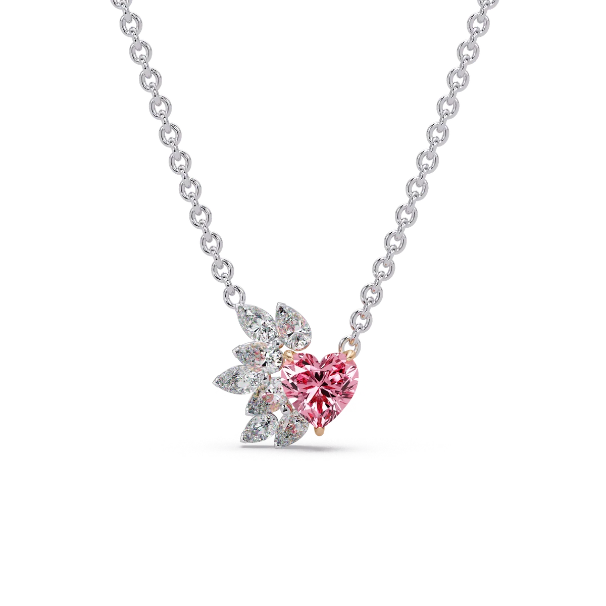 Blossoming Heart Diamond Chain Pendant - Origine Diamonds lab-grown diamond jewellery