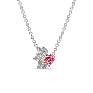 Blossoming Heart Diamond Chain Pendant