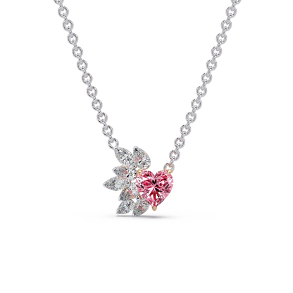 Blossoming Heart Diamond Chain Pendant - Origine Diamonds lab-grown diamond jewellery