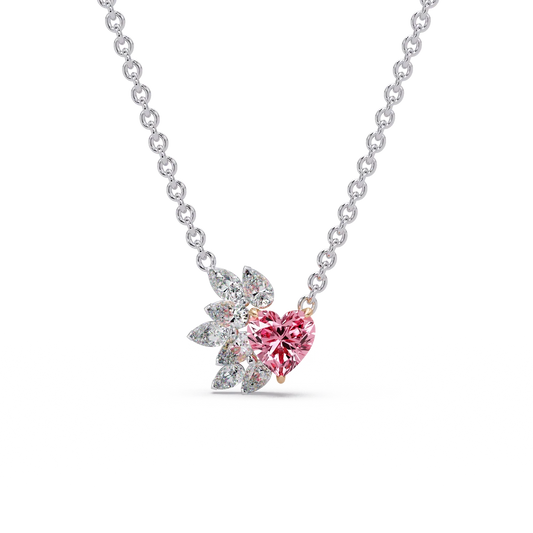 Blossoming Heart Diamond Chain Pendant - Origine Diamonds lab-grown diamond jewellery