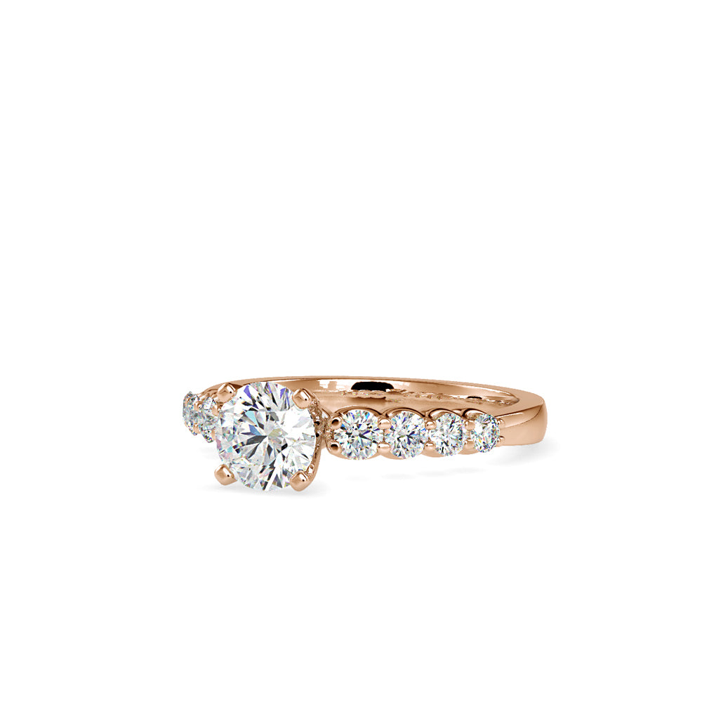 Graduated Accent Solitaire Ring