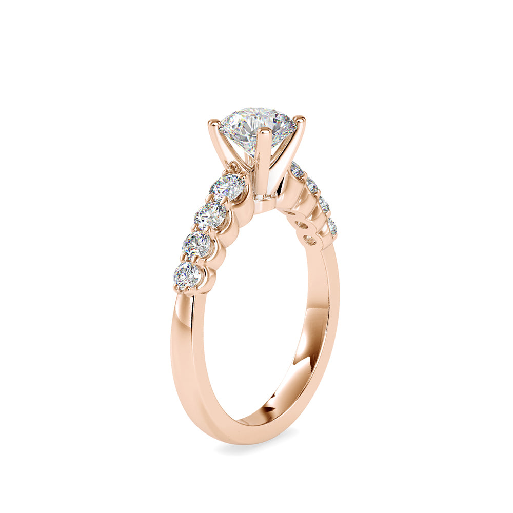 Graduated Accent Solitaire Ring