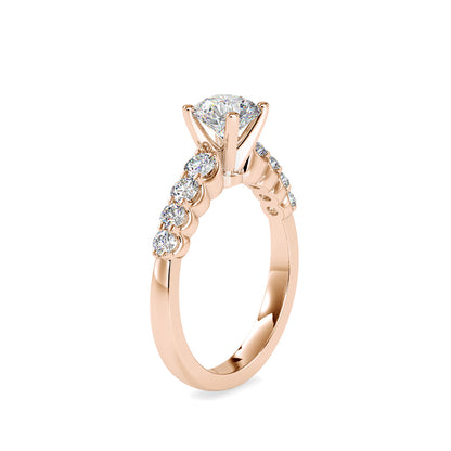 Graduated Accent Solitaire Ring