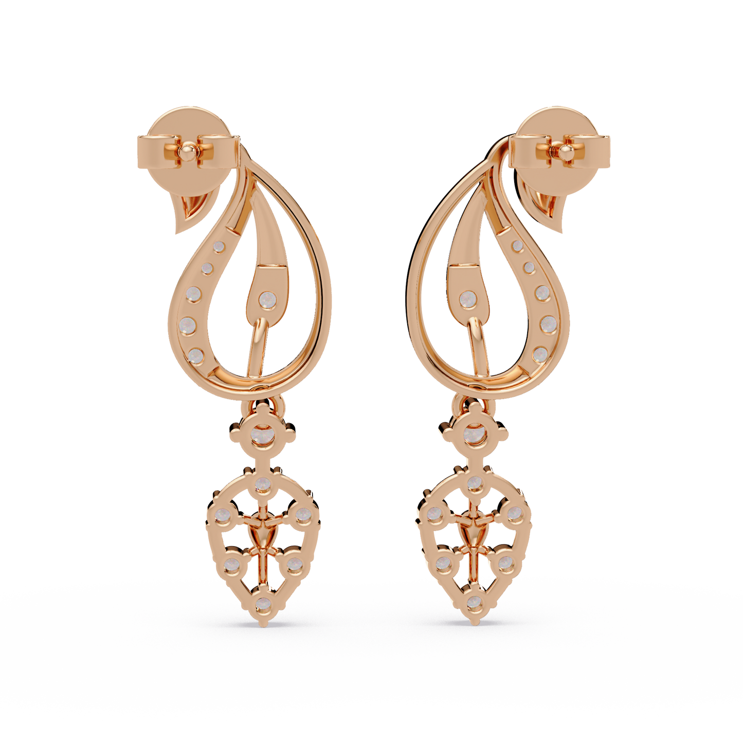 Peacock Blossom Drop Earrings
