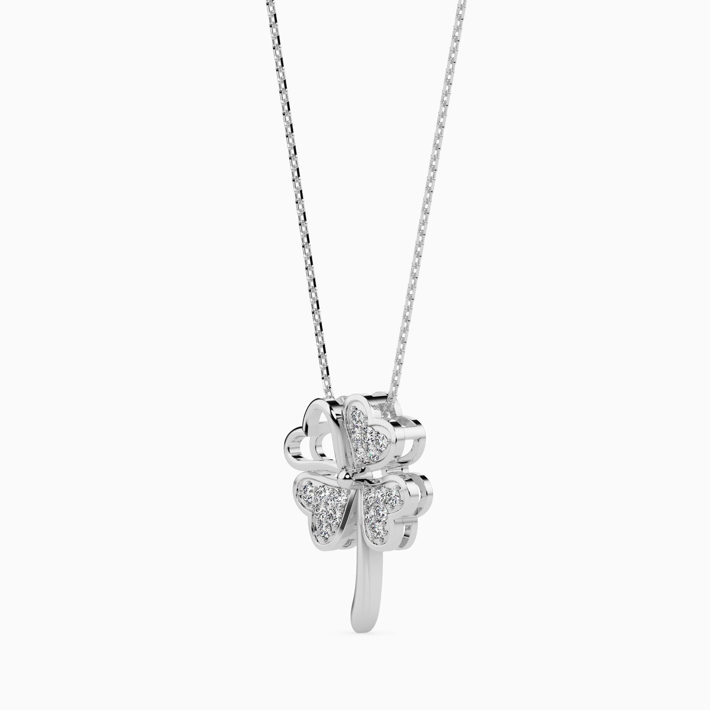 Lucky Clover Solitaire Pendant