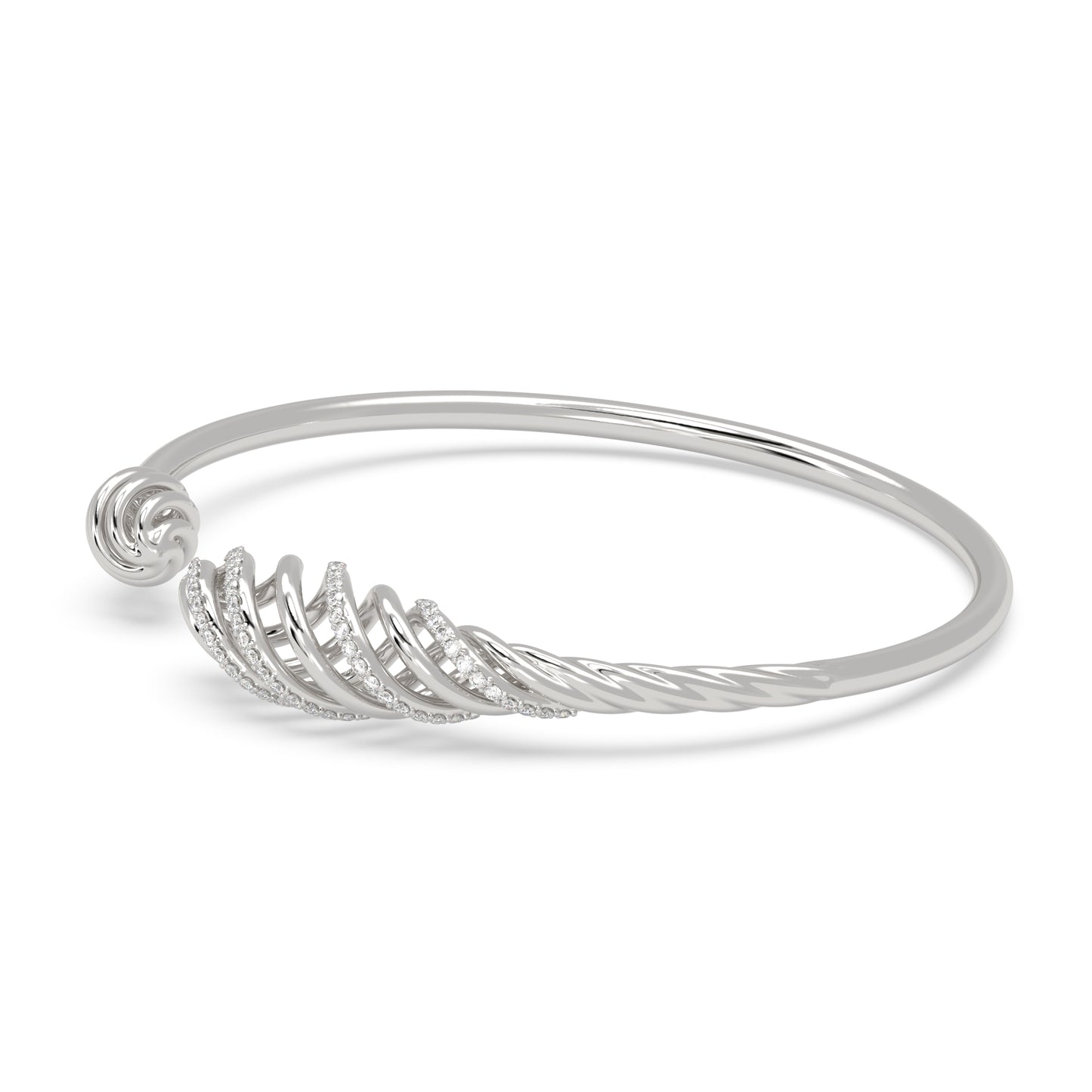 Leaf Tip Open Cuff Bangle