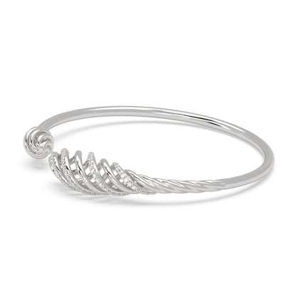 Leaf Tip Open Cuff Bangle
