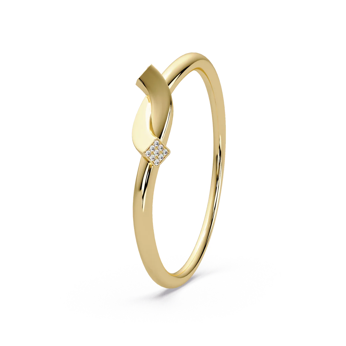 Folded Pave Accent Bangle - Origine Diamonds lab-grown diamond jewellery