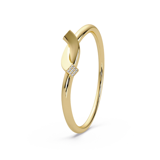 Folded Pave Accent Bangle - Origine Diamonds lab-grown diamond jewellery