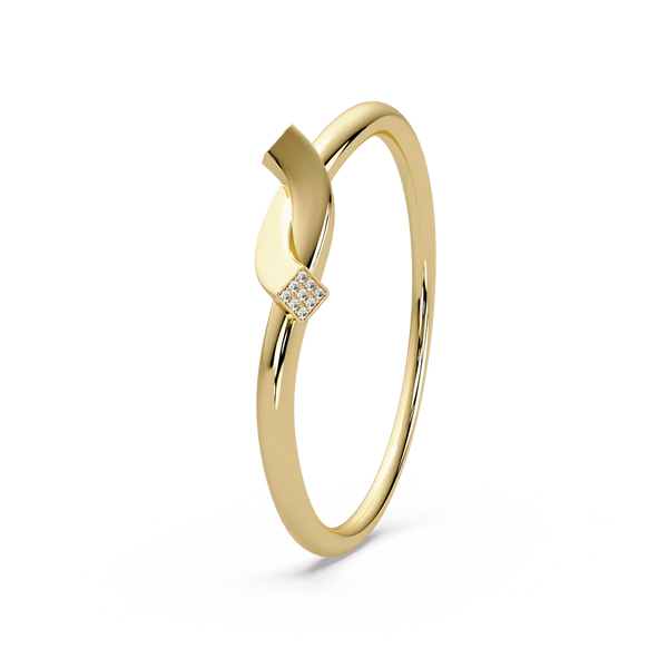 Folded Pave Accent Bangle