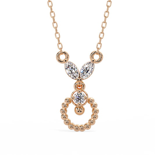 Marquise Leaf Circle Pendant - Origine Diamonds lab-grown diamond jewellery