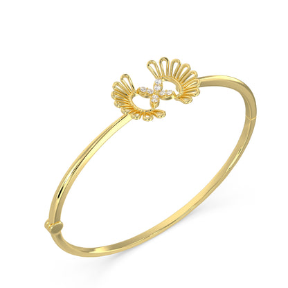 Ribbon Bow Diamond Bangle