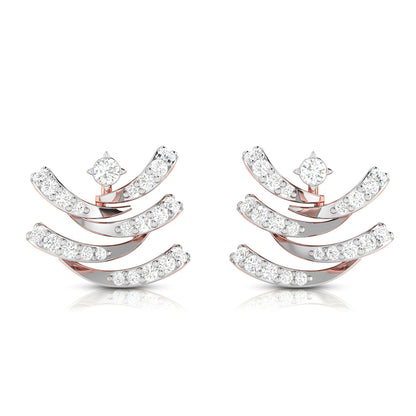 Layered Chevron Diamond Earrings