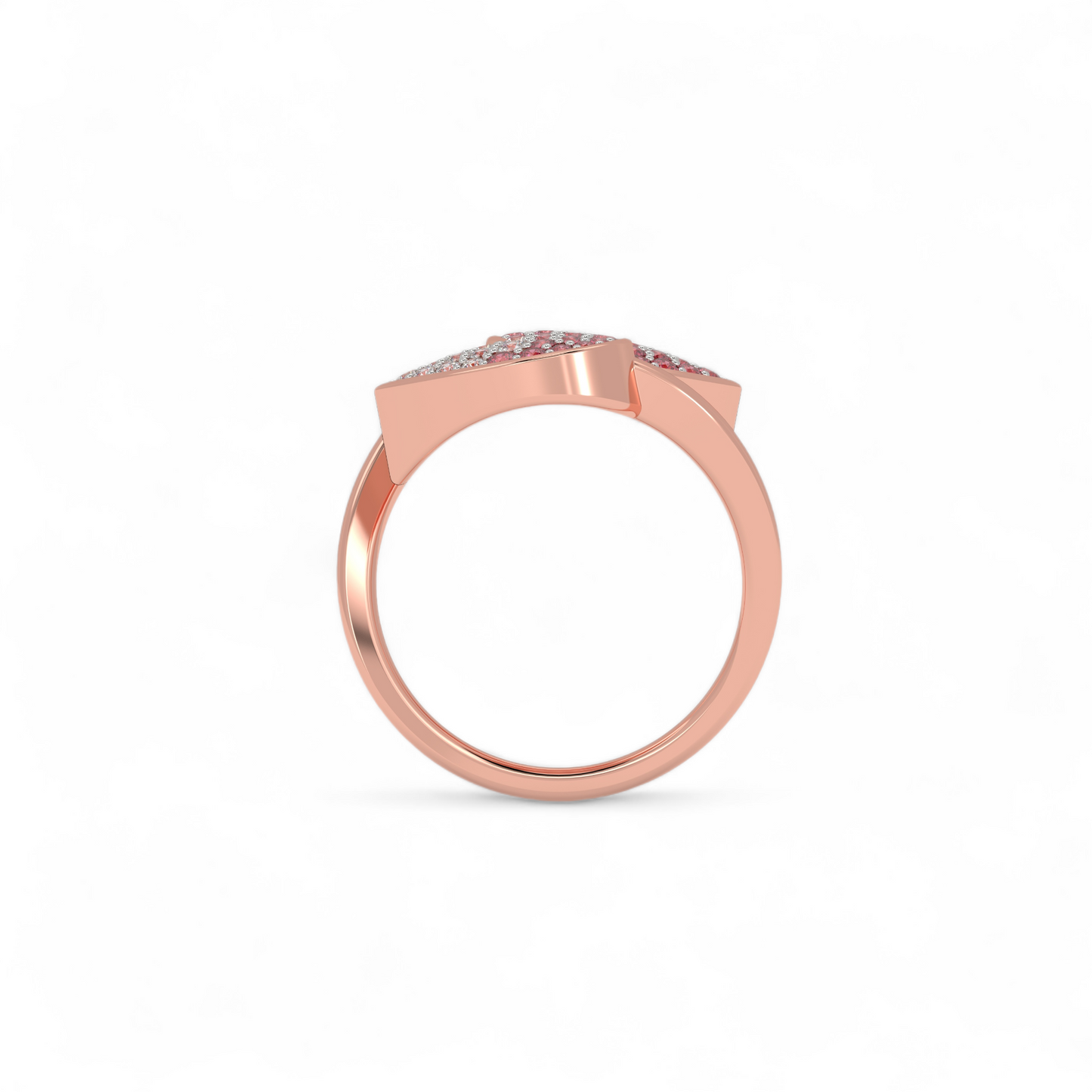 Twin Petal Pink Bypass Ring