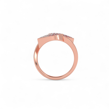Twin Petal Pink Bypass Ring