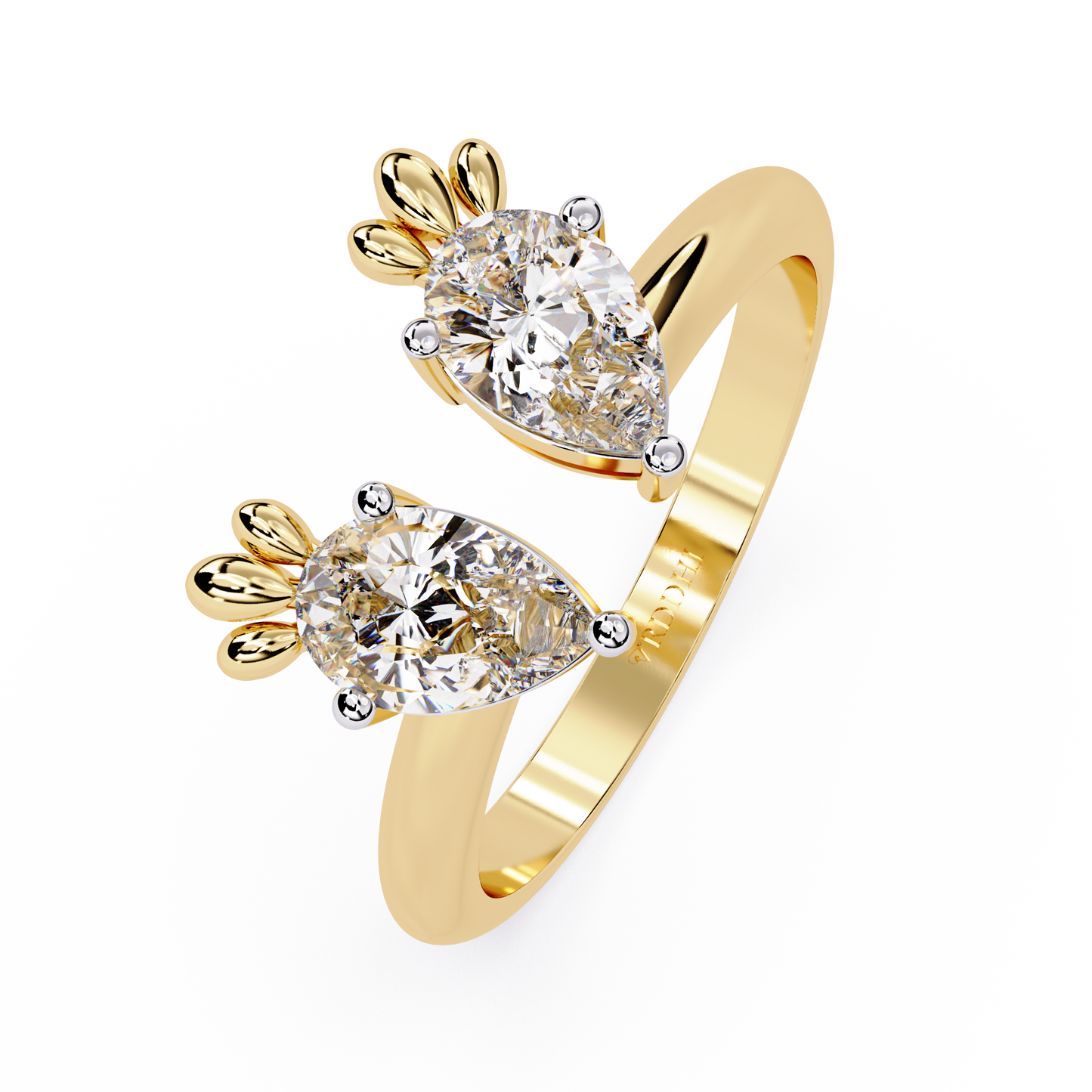 Twin Pear Open Ring