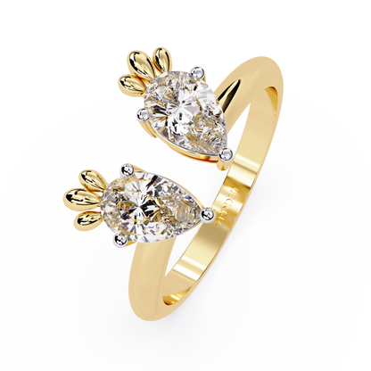 Twin Pear Open Ring