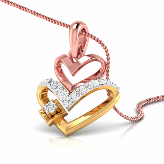 Twin Heart Two-Tone Pendant
