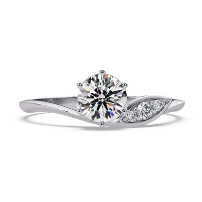 Solitaire Petal Accent Ring