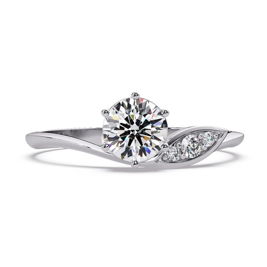 Solitaire Petal Accent Ring