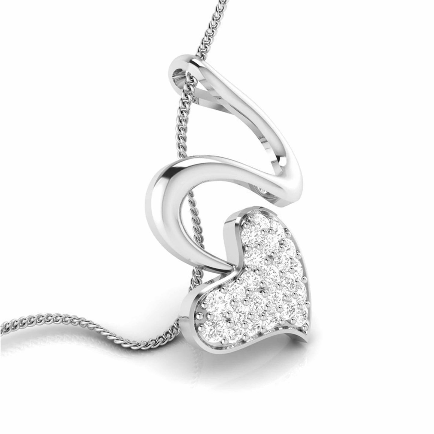 Ribbon Wrapped Heart Pendant - Origine Diamonds lab-grown diamond jewellery